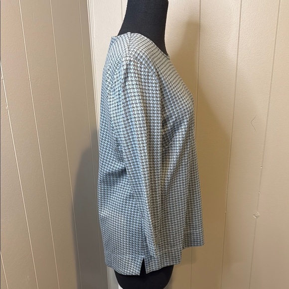 J. Jill Petite Women’s Small Blue Boxy Blouse with Crew Neckline Pocket - Picture 3 of 6